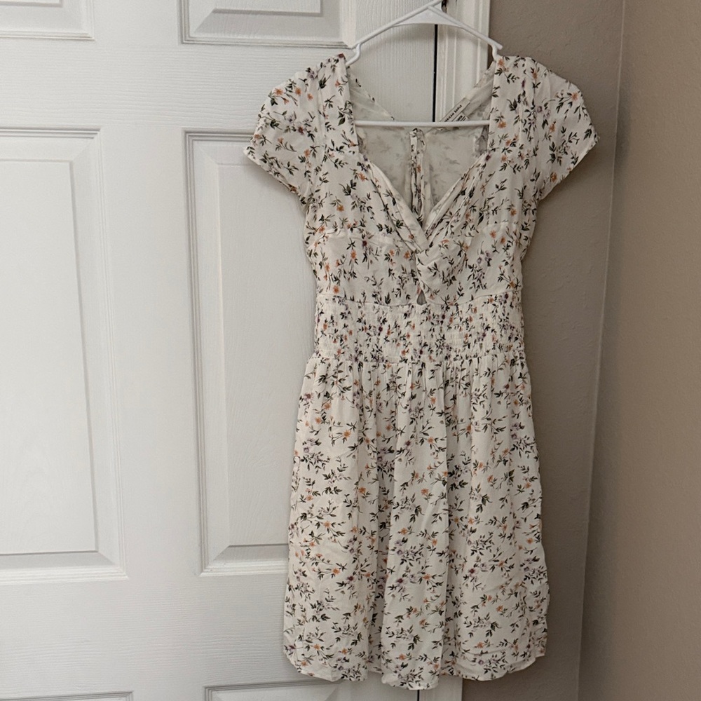 American Eagle Outfitters White and Gray Dress